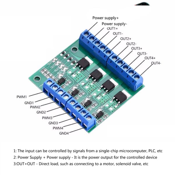 Kontrollerkort for Motor LED-lys 4-20V til 3.7-27V Driverkortmodul