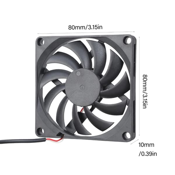 80x80x10mm Dobbelt Blæsersystem 5VDC 0.21A Køleløsning til Netværksenheder PC
