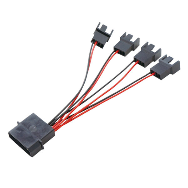 Dator för Chassifläkt IDE Stor 4pin Till Liten 4pin Fläkt Strömadapter D Port Förlängningskabel 1 till 1/2/3/4 4P Splitter 12V