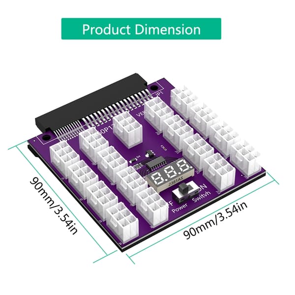 12V 6-pin Breakout-kort BTC Mining Strömförsörjningsadaptrar