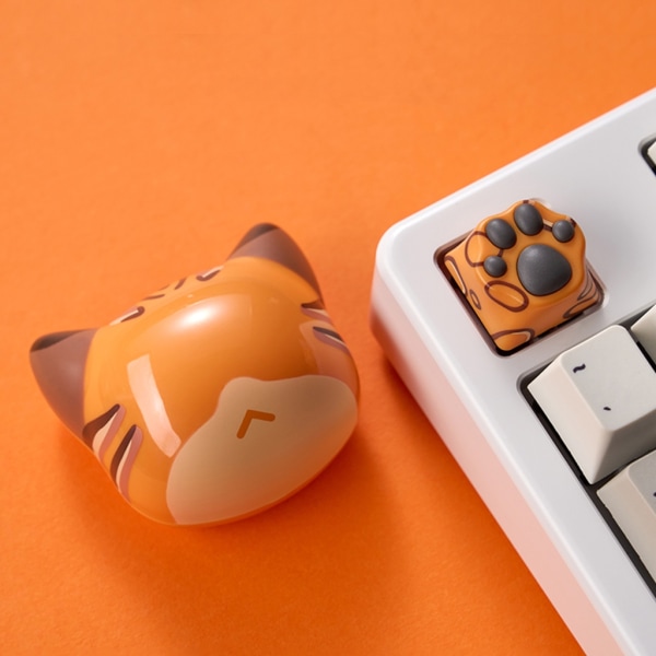 3D Cat Paw Keycaps MX Struktur Keycaps ABS+Silicon OEM Profilnycklar Caps Anpassningsbara Personliga Cat Paw Keycaps null - Raccoon flower