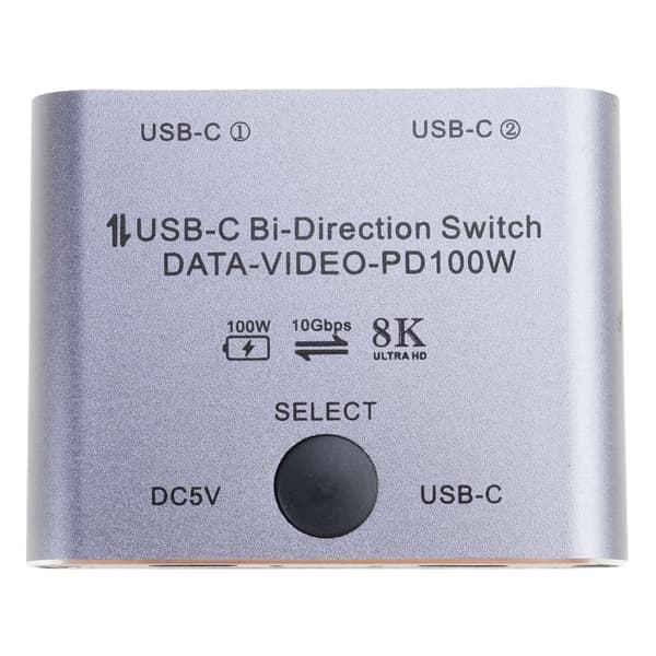 Bi-direksjonell 8K USB C-bryter for forbedret video- og dataoverføring