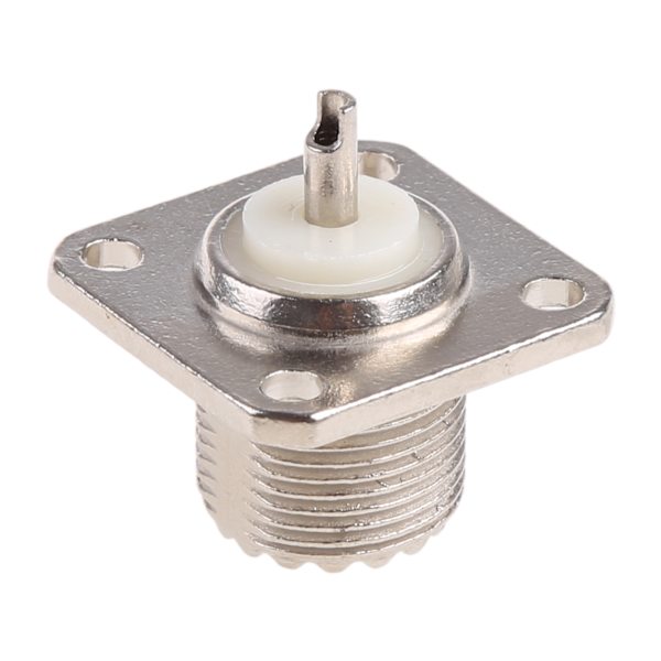 UHF Hona SO239 4-Håls Chassimontering, Fläns Panelmonteringskontakt Lödkolv RF Koaxkontakt SO-239 Skottadapter