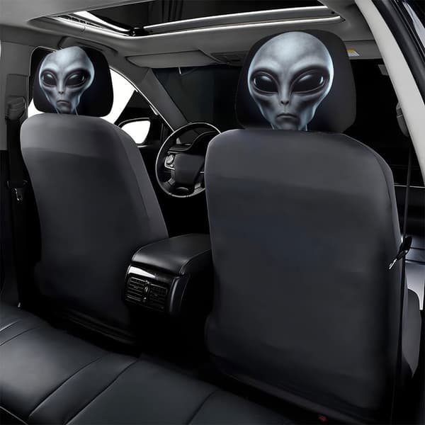 Bilbarnstolsöverdrag Alien Ansiktsuttryck Snabb Installation Nackstödsöverdrag