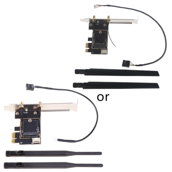 for M.2 Ngff- til PCI-E Konverter Bluetooth-kompatibel Stasjonær Trådløs WiFi Nettverkskort Adapterkort
