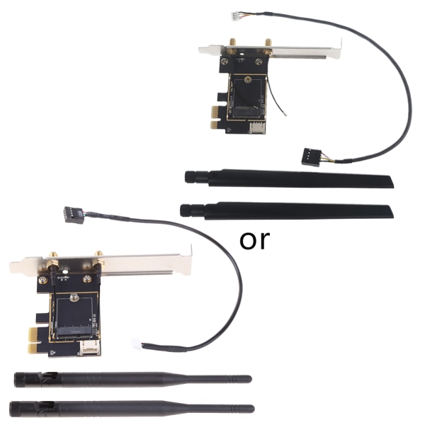 för M.2 Ngff- till PCI-E-omvandlare Bluetooth-kompatibel Desktop Trådlöst WiFi nätverkskort Adapterkort
