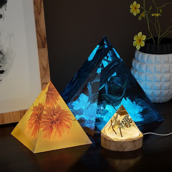 Silikone lysform Pyramide lysform til harpiksstøbning, Pyramide harpiksform 6.3cm