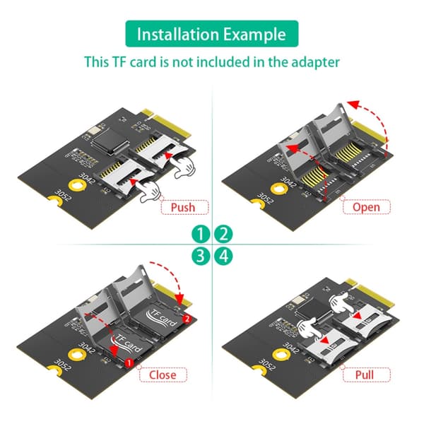 Dobbeltkort til NGFF M.2 Key B-adapter (Støtter USB-buss, ikke buss)