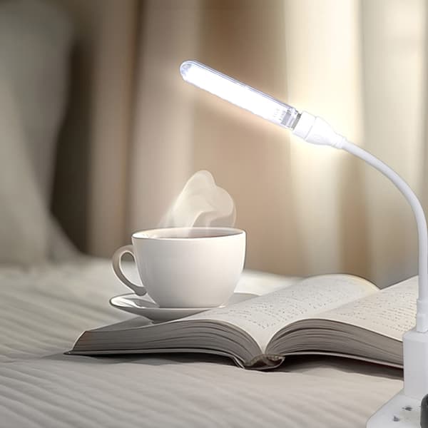 Klar PC Skrivebordslampe med 8 Lyse LED'er USB 5V Input til Natbrug