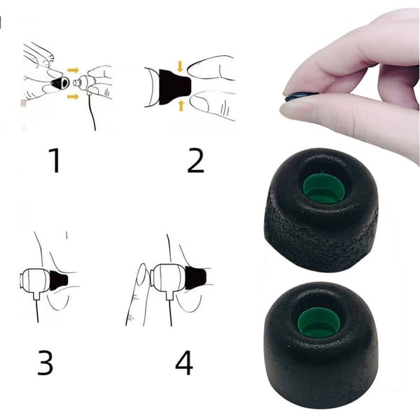 Memory Foam Ørepropper Svettesikre Sikkert For XM4 Musikkentusiaster Gray M