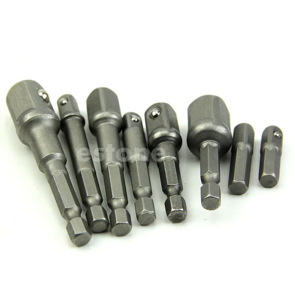 1/4\" boremaskine bit driver hex socket stangnøgle adapter forlænger
