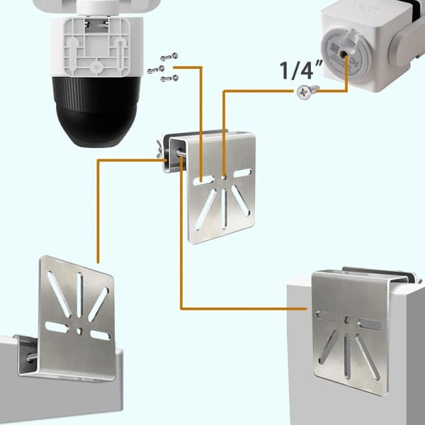 Monteringsbeslag i rustfrit stål, robust solpanel CCTV-kamera support