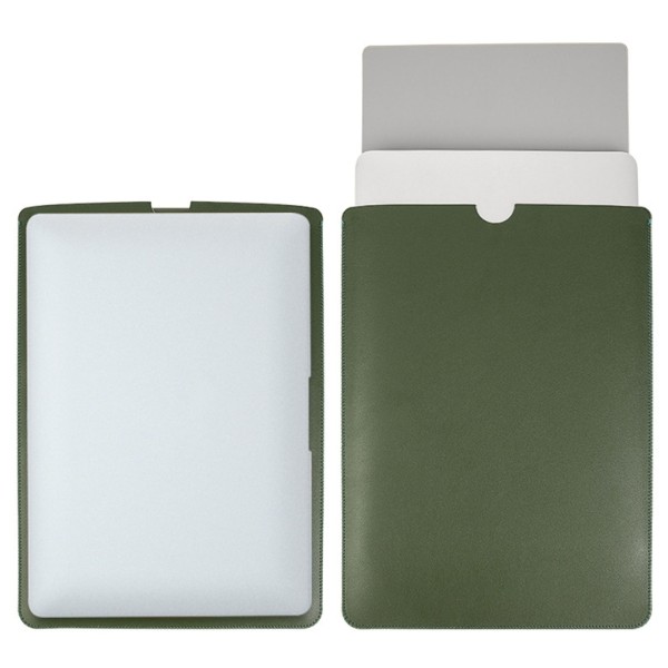 Laptopväska Vattentätt PU- cover för Book Air 13 Pro 13,3 14 15 15,6 tums case- Notebook innerväska Dark green 13"