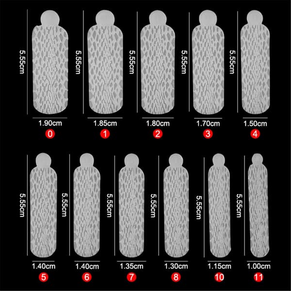 60 st dubbla nagelformar Touch silikonformar för att skapa reliefdesign