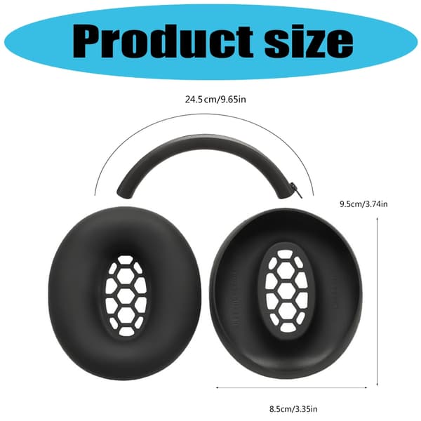 1 Par myke svamp-erstatningsøreputer for HD450BT Bluetooth-kompatible Black