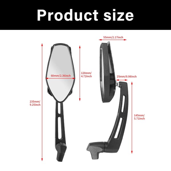 Allväders Backspegel Justerbart Monteringssystem för Scooters Cyklar No pattern