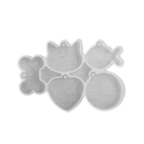 1/2 Stk. Kattebein Form Resin Form Silikon for Kattefisk Anheng Nøkkelring Form Epoksy Støpeform DIY Håndverk Smykker
