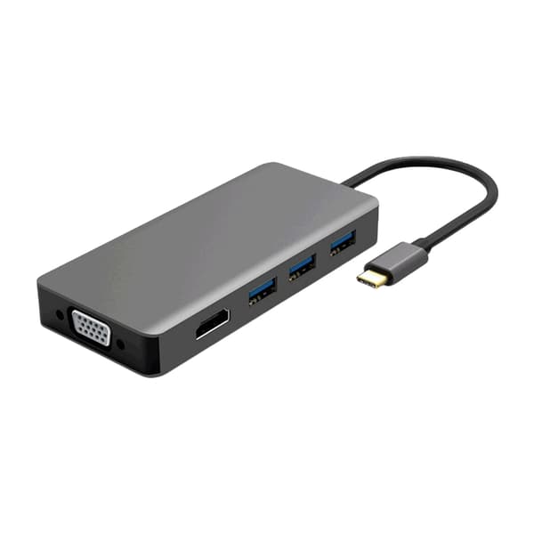 Edistyksellinen USB Type C - VGA-videoadapteri, teräväpiirtoinen video, nopea tiedonsiirto