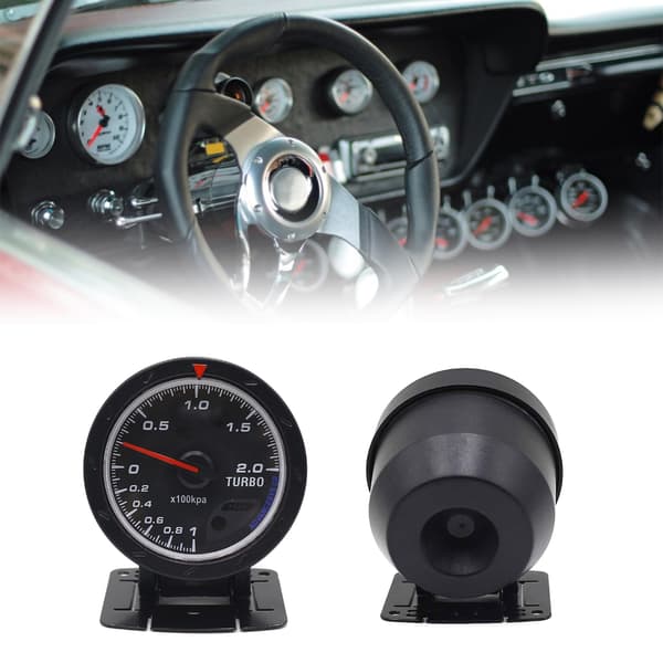Universal 60mm Bil Automobile Digital LED Turbo Boost Måler Sort Dæksel