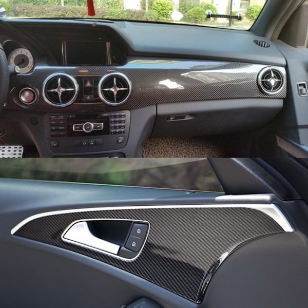 12\"x60\" Bil 5D Ultra Glansig Svart Kolfiber Vinyl Wrap Klistermärke Dekal