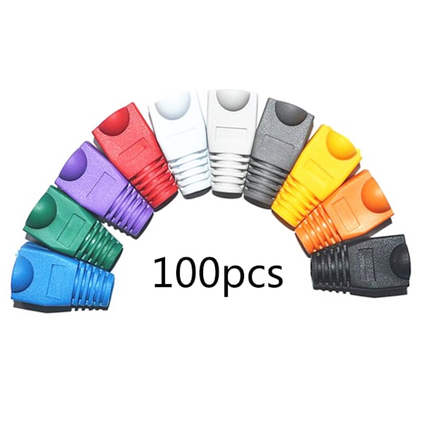 RJ-45 CAT6 CAT5e Adapter Kapsel Ethernet Nätverkskabel Kontakt Plugg RJ45 Kapslar för Cat 5 CAT6 Skyddshylsa Multicolo