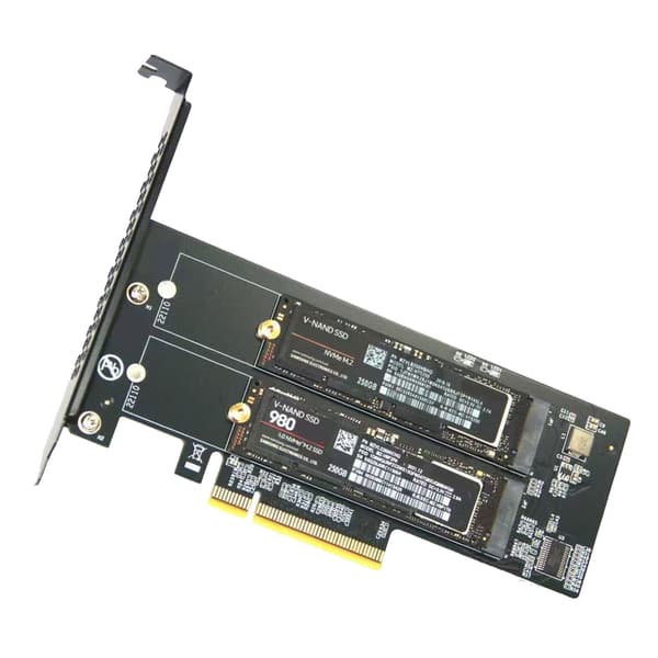 To M.2 NVME M Key til PCIe X8 Adapterkort PCIE Kredsløbs Splitkort