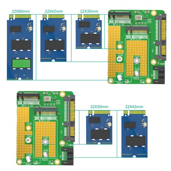 6Gps To NGFFs Key B SSD'er til SATA3.0 2.5\" Adaptere til Bærbare Computere Kort