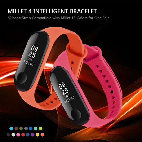 Silikarem Lämplig för Xiao mi Mi Band 4 3 Vattentätt armband Hållbar för Smart Watch Modeband Bälte Sport handled
