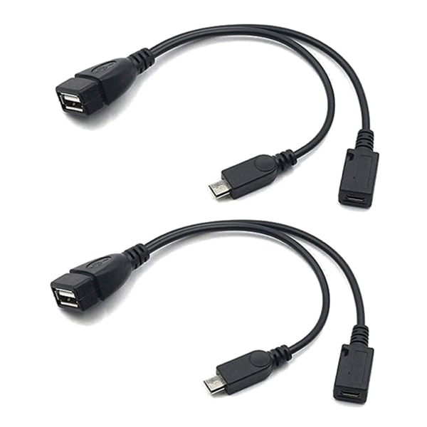 2 i 1 Micro USB OTG-adapter med power för Fire Stick/värdenheter etc - 2 st