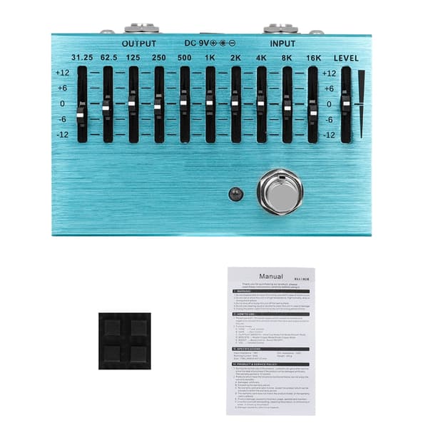 Liten 10-segment EQ gitar-effektboks Gitar-effekt frekvensjusterer