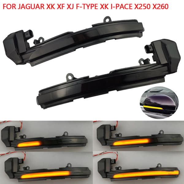 For Jaguar LED Bil Auto Sidespeil Gult Blinklys Lampe