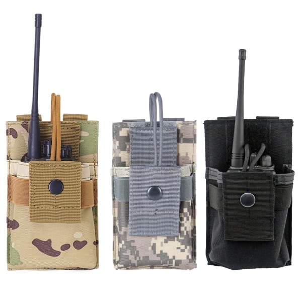 Mini Radiohållare Hölster Tactic Walkie Talkie Pouch Case Interphone förvaringsväska för utomhusmilitärer Jakt Camping ACU camouflage
