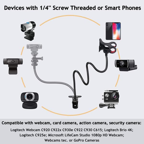 Webcam Stativ Bordklemme til Webcam C920 C922 C922x C930 C615