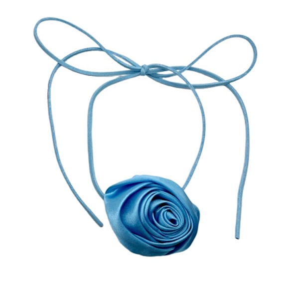 Halsband med tygblommor Konstgjord roshalsband Roshalsband Bröllopssmycken Present till kvinnor tonåringar flickor