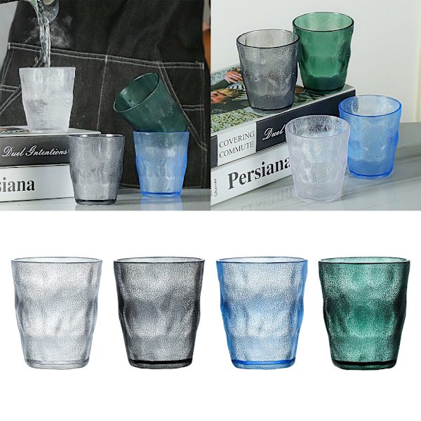Krosssäkert vinglas 220 ml okrossbara vattenglas Dryckesglas i akryl Återanvändbara frostade koppar för barfest Light Green