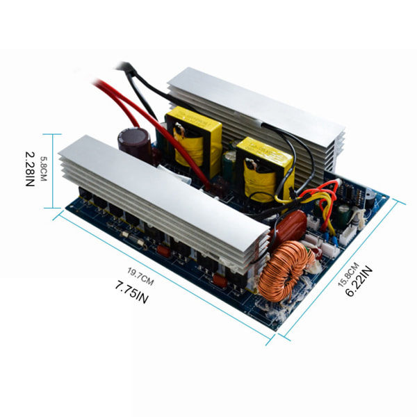 1000W 12V/24V/48V Pure Sine Wave Inverter Board Bil Solar Power-Inverter 220V Kylfläkt Switch Spänningsomvandlare 12V