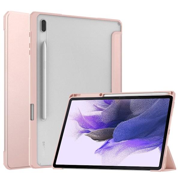 Kolmiosainen jalusta automaattisella herätys- ja lepotilatoiminnolla, nahkainen magneettinen suojapuskuri kotelolle Galaxy Tab S7 FE 12.4 tuuman SM-T730 T -mallille