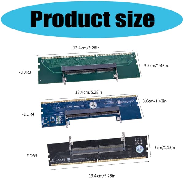 Minnekontakt Minnebrikke SO-DIMM til PC DIMM Datakonvertere DDR3