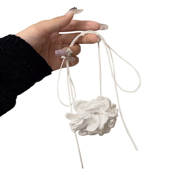 Blomsterkrave Choker Stof Blomster Halskæder Kunstige Blomster Chokers Stofmateriale Kludtilbehør til Kvinder Piger