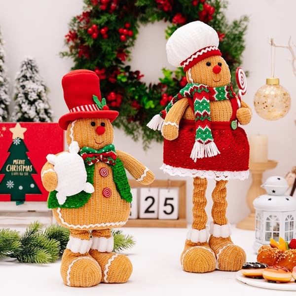 Jul Pepparkaksgubbe Tomtar Plysch Dekorativ Docka Prydnad Samlingar