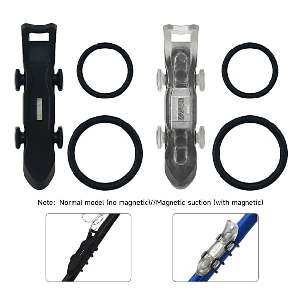 Magnetic Fishing Hook Keeper Black Fishing Baits Holder Fishing Hook Secure Keeper Holder med 2 olika gummiringar Transparent Magnetic style