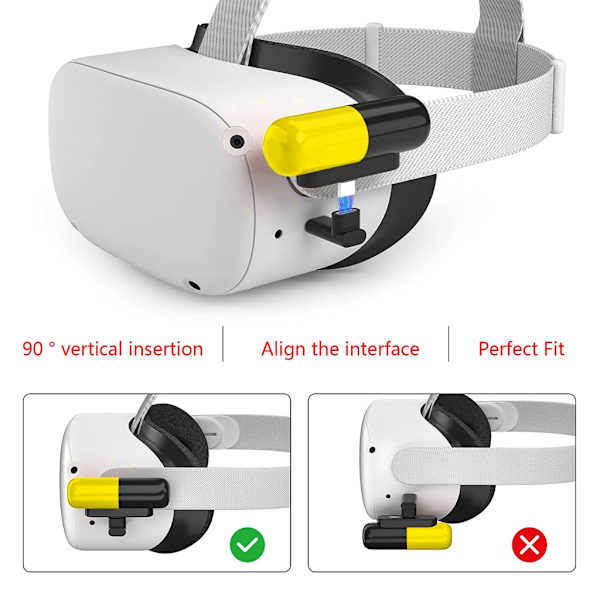 3300mAh batteripaket för Meta Quest 3 VR Head Strap, lätt bärbar VR Power Charger Batteriförlängare