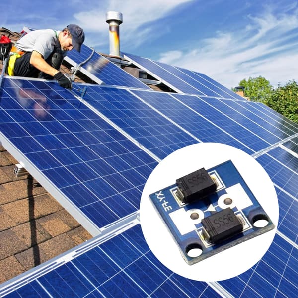5 stk. 60V pladsbesparende 10A solcelleopladningsmodul med blokerende returstrøm