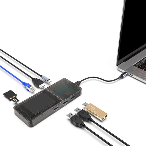 USB C Dock 8 Port 4K Videoutgång Gigabit Ethernet Snabb Datasynkronisering
