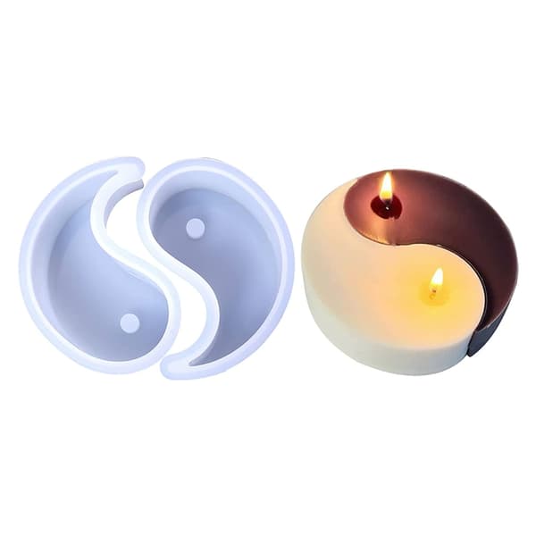 2 stk. Tai Chi Yin Yang lys silikoneforme DIY harpiksforme til lysfremstilling