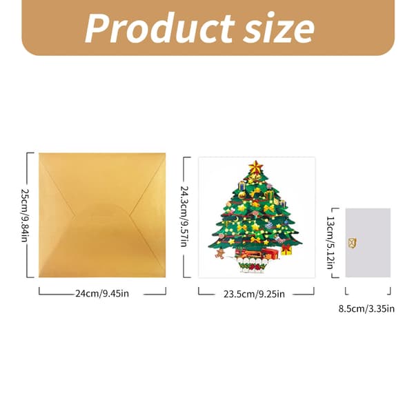 3D Popup Julekort Postkort Dekorasjon Skrivebordsornament