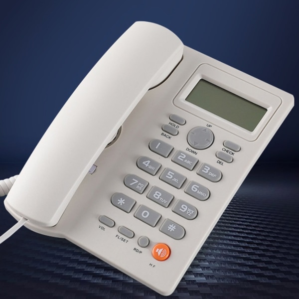 Uppringare Display Telefon Handsfree samtal Fast telefon med sladd Fast telefon för hemmakontor Hotell KX-T2025 White
