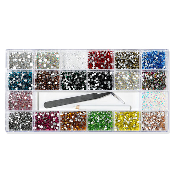 Nails Art Strass Glitter Oregelbunden pärla 3D FlatBack Studs Gem Nail Dotting Pen Tool Manikyr Kit Nail Art Smycken 3