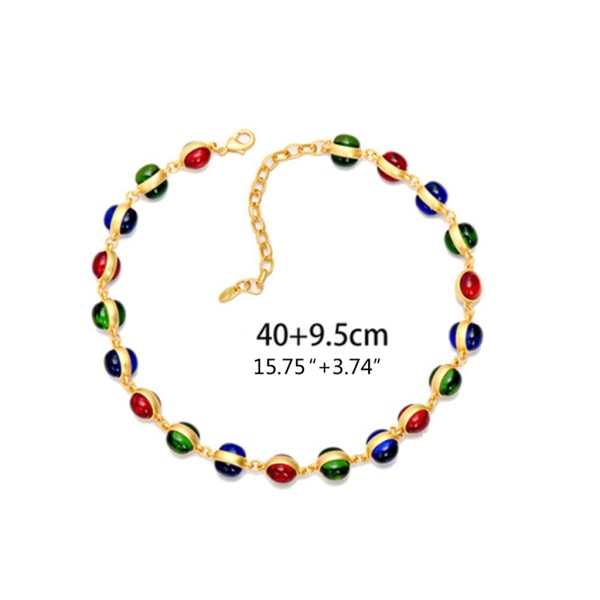 2st färgglada örhängen med ovala pärlor Set Färgglada ädelsten nyckelbenskedja Örhänge Mode Party Smycken Present