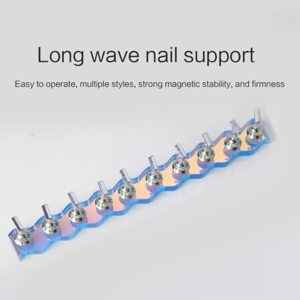 1 st Akryl Nageldesign Övningsställ Magnetiska nagelhållare Träningsställ för nageldisplay DIY Nagelkristallhållare A